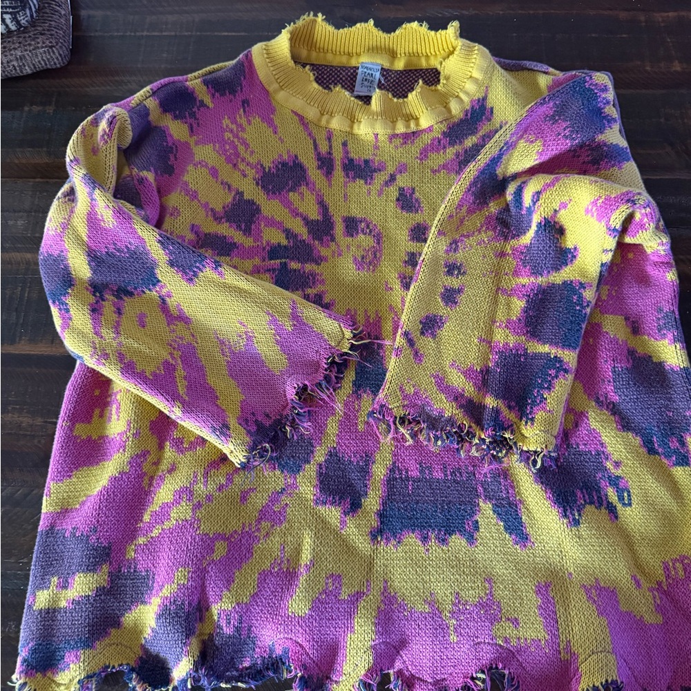 Magnolia Pearl Yellow and Purple Knit Sweater
